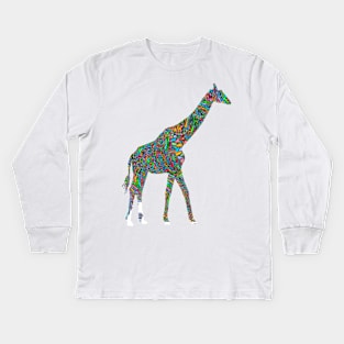 Giraffe Lover Shirt Animal Print Kids Long Sleeve T-Shirt